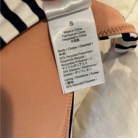 J. Crew Squareneck Bikini Top in Navy and White Stripes Size Small - Picture 4 of 6